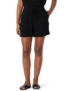 Amazon Essentials Pantaloncini Senza Zip in Twill Fluido a Vita Alta - Nero