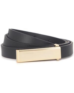 Vince S .5 Inch Elongated Plaque Belt - Black