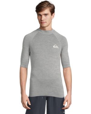 Quiksilver Standard Everyday Upf50 Shorts Sleeve Surf Tee - Gray