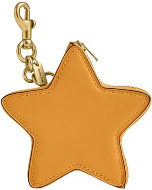 COACH Glovetanned Leather Star Coin Purse - Orange