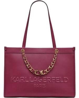 Karl Lagerfeld Paris Savoie Tote Bag With Logo - Red