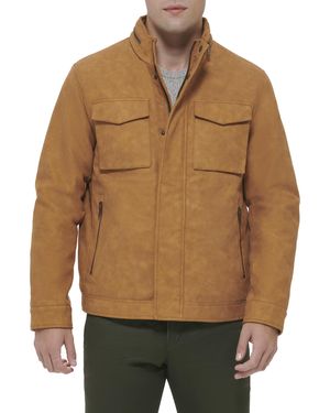 Dockers Leather Military Jacket - Brown