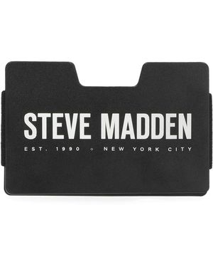 Steve Madden Minimalist Wallet For Credit Card Holder Removable Money Clip - Black