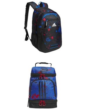adidas Foundation Backpack + Excel Insulated Lunch Bag - Blue