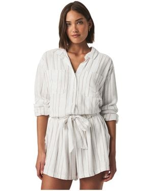 Splendid Gabrielle Stripe Button Down - White
