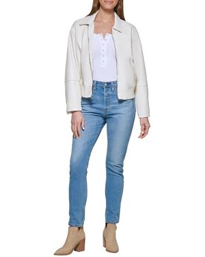 Levi's Faux Leather Bomber With Laydown Collar - Blue