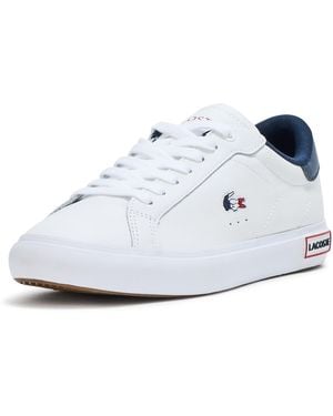 Lacoste Powercourt Leather Tricolor Sneakers - White