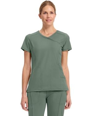 CHEROKEE Infinity S Mock Wrap Scrub Top - Green