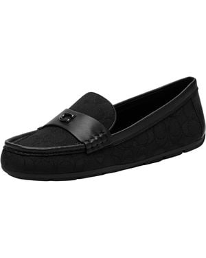 COACH Sculpted C Driver In Signature Jacquard Loafer - Black