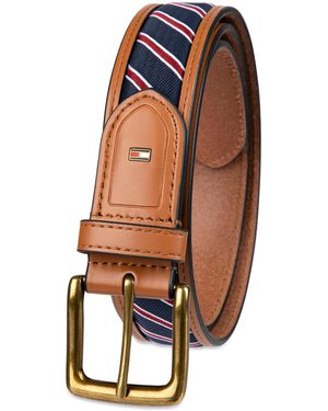 Tommy Hilfiger Woven Ribbon Inlay Dress Belt - Multicolor
