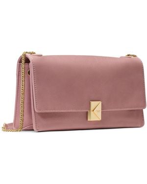 Kate Spade Deco Glazed Leather Shoulder Bag - Red