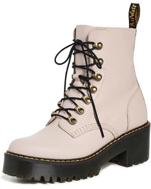 Dr. Martens Leona Leather Heeled Boot Fashion - White