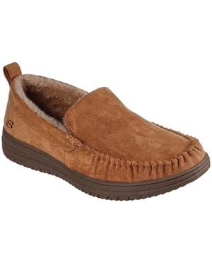 Skechers S Murette Moccasin Slippers Tan 6 - Brown