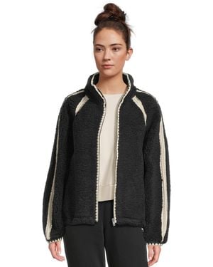 UGG Nikia Crochet Fluff Jacket Jacket, Crochet/Fleece/Polyester - Black