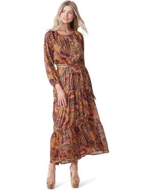 Jessica Simpson Kezia Cut Out Side Maxi Dress With High-low Hem Standard - Brown