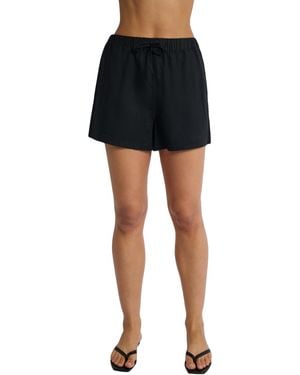 Onia , Air Linen Elastic Drawstring Short, Black, Solid, S