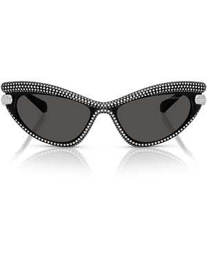 Swarovski Sk6038 Cat Eye Sunglasses - Black