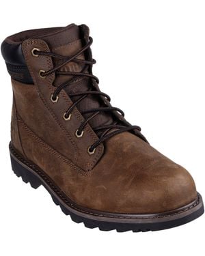 Skechers Longrider Orsin 6 Inch Padded Collar Soft Toe With Vapor Foam Industrial Boot - Brown