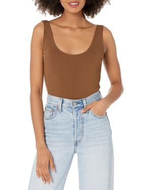 Vince S Low Bk Bodysuit,cottonwood,small - Blue