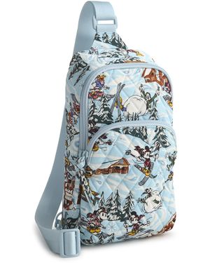 Vera Bradley Premium Cotton Disney Lorman Sling Backpack Bag - Blue