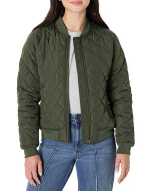 Amazon Essentials Chaqueta Acolchada de Estilo Bomber y de Corte Estándar Mujer - Verde