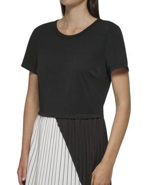 Karl Lagerfeld Paris Pleated Midi Dress - Black