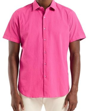 Robert Graham S Piers Short Sleeve Button Down Woven Shirt - Pink