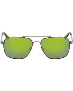 Nautica N4637sp Rectangular Polarized Sunglasses - Green