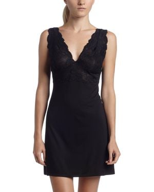 Natori Zen Floral Chemise In Black