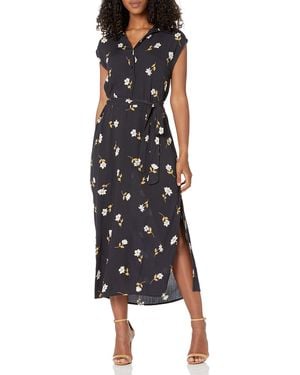 Billabong Lovely Ways Button Front Midi Dress - Black