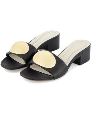 Franco Sarto Nika Slide Sandals For - Leather Upper - Synthetic Lining - Synthetic Outsole Black 7