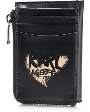 Karl Lagerfeld Paris Leather Multi Card Holder - Black