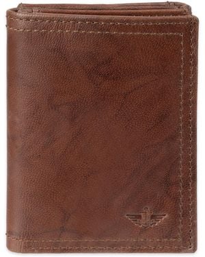 Dockers Slim Minimalistic Leather Z-fold Wallet-multiple Card Slots - Brown