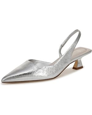 Franco Sarto Devin Pump Silver Leather 5 M - White