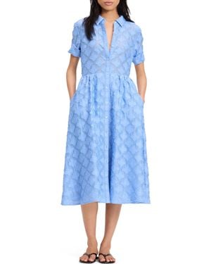 Kate Spade Belted Midi Shirt Dress Diamond Blue