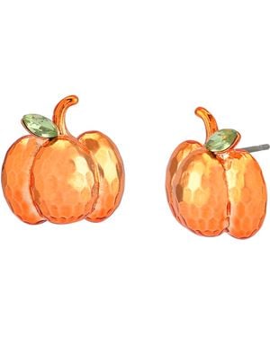 Betsey Johnson Pumpkin Stud Earrings - Orange
