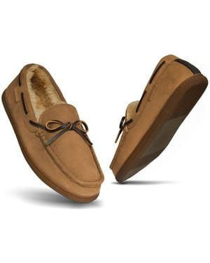 Cole Haan Classic Slip-on Microsuede Moccasin Slipper - Natural