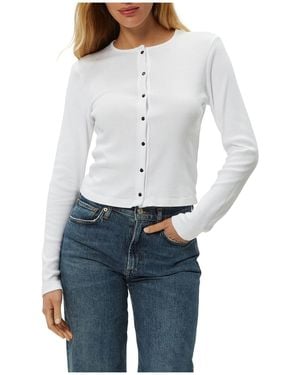 Michael Stars Trixie Crew Neck Snap Cardi - Blue