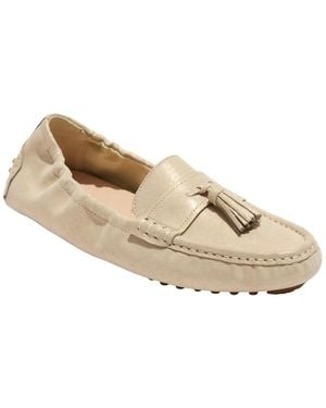 Jack Rogers Bedon Tassel Driver-sueded Metallic Loafer - Natural