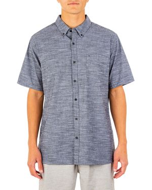 Hurley One And Only Textured Short Sleeve Button Up - Black
