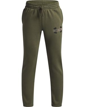 Under Armour Rival Fleece Colorblock Graphic Sweatpants - Green