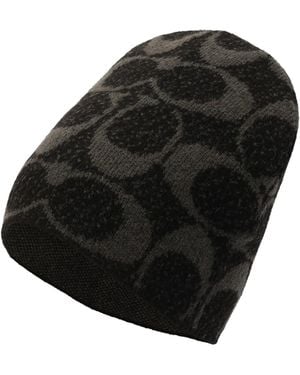 COACH Jumbo Signature C Knit Beanie Black