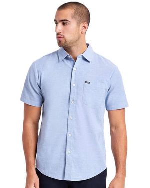 Brixton Charter Oxford S/s Wvn - Blue
