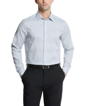 Calvin Klein Dress Shirt Non Iron Stretch Slim Fit Solid Medium Blue