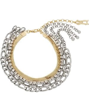 Steve Madden S Tennis Mixed Bracelet Set - Metallic