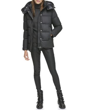 DKNY Hooded Puffer Coat - Black