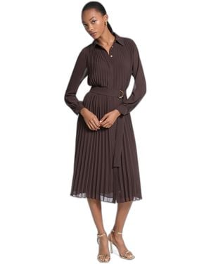 Michael Kors Pleated Shirt Dress - Red