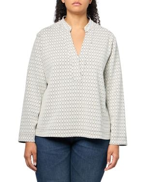 NIC+ZOE Nic+zoe Plus Size Subtle Swirl Top - White