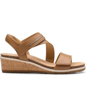 Clarks Heritage Casual Wedge Sandal - Brown