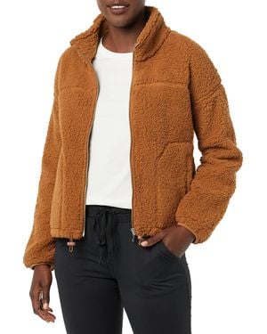 Amazon Essentials Fleece Zip-up Sherpa Jacket With Stand Neck - Brown
